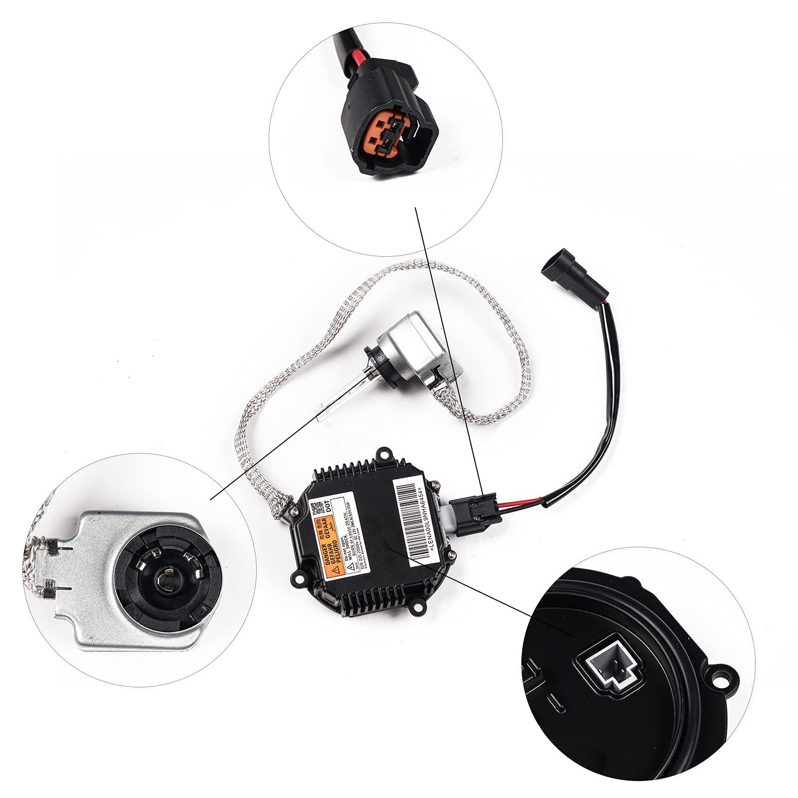 28474-89904 Xenon Hid Headlight Ballast Control Unit W/D2S Bulb & Igniter Module Compatible With Infiniti Ex35 Fx35 G35 Jx35 M35